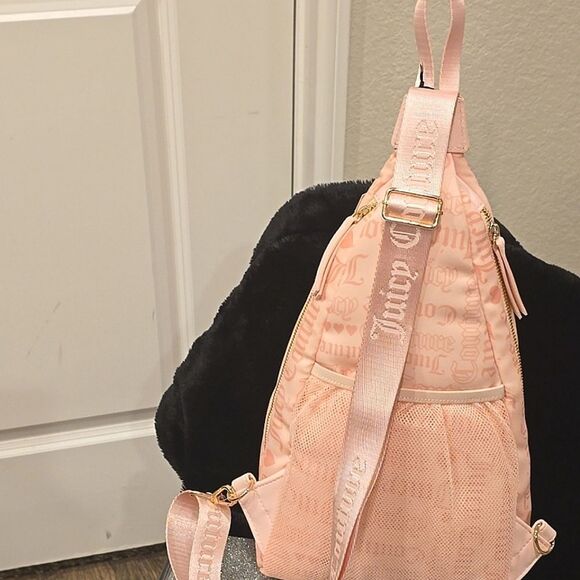 Juicy Couture Logo Material Girl Sling Bag- Powder Blush - Picture 7 of 11